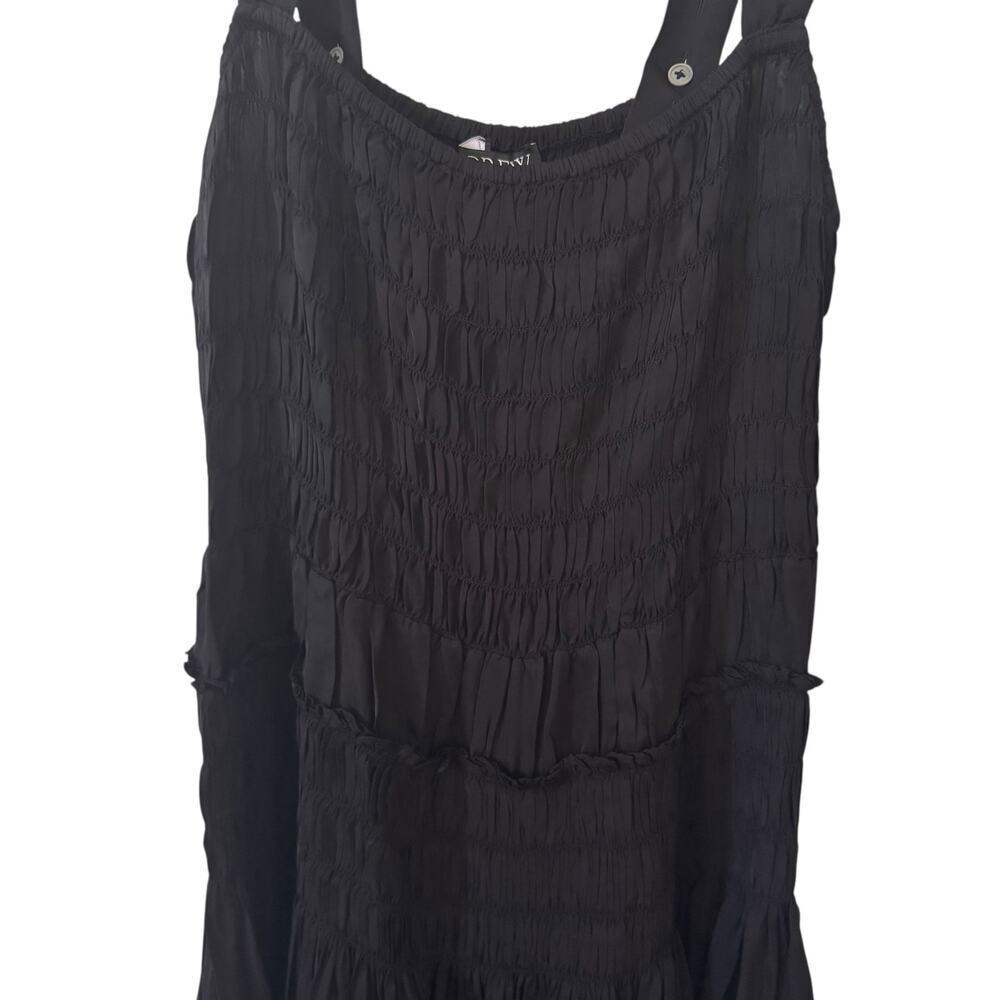 NWT J. Crew Smocked Midi Dress in Black CK734 Size XL - Picture 5 of 11